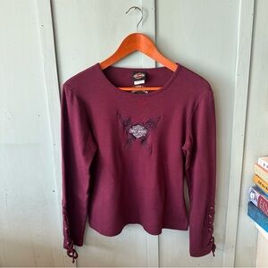 Vintage Harley-Davidson Burgundy Long sleeve Tee